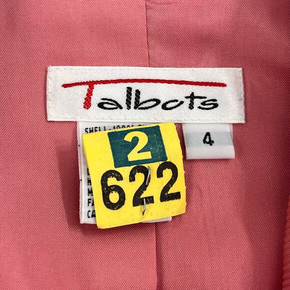 Talbots Pink Long Sleeve 4 Button Pockets Business Work Dress School Silk Blazer - Picture 3 of 8